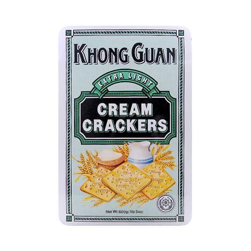新加坡khong guan康元 奶油梳打饼干 铁盒装 600g