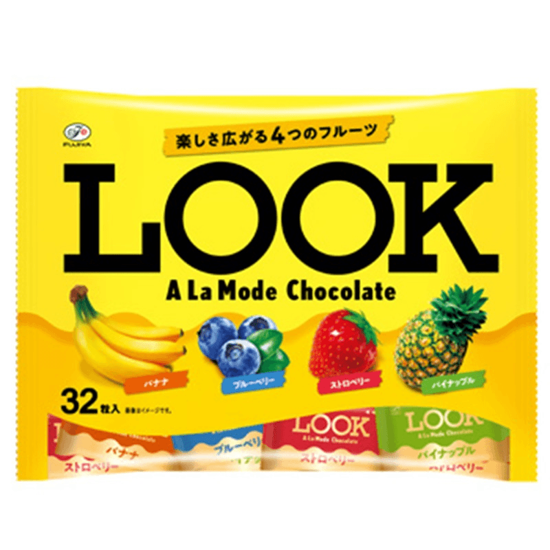 【日本直邮】FUJIYA不二家 LOOK 水果味巧克力 4种口味 家庭装 32粒