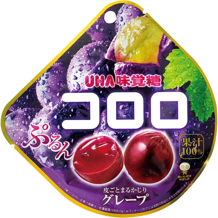 【日本直郵】 UHA悠哈味覺糖 全天然果汁軟糖 紫葡萄口味 48g 新包裝~
