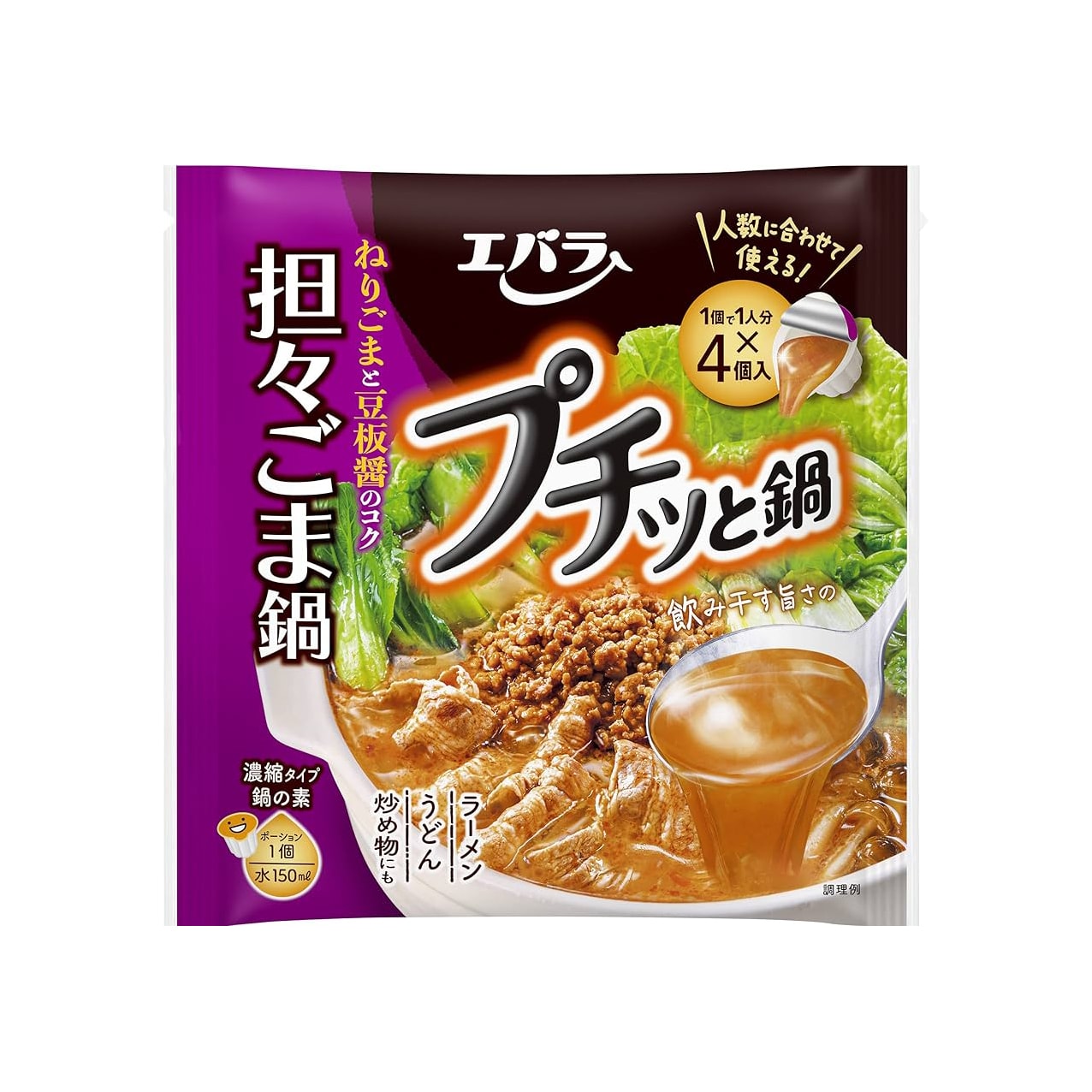 【日本直郵】日本 EBARA FOODS 荏原 濃縮小火鍋湯底 芝麻擔擔味 4個入