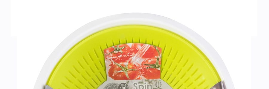 日本KOKUBO小久保 圓形可旋轉180°可濾水雙層洗菜盆脫水器 大號 蘋果綠 BPA FREE 21cm-23cm 淘米洗菜 輕鬆自如