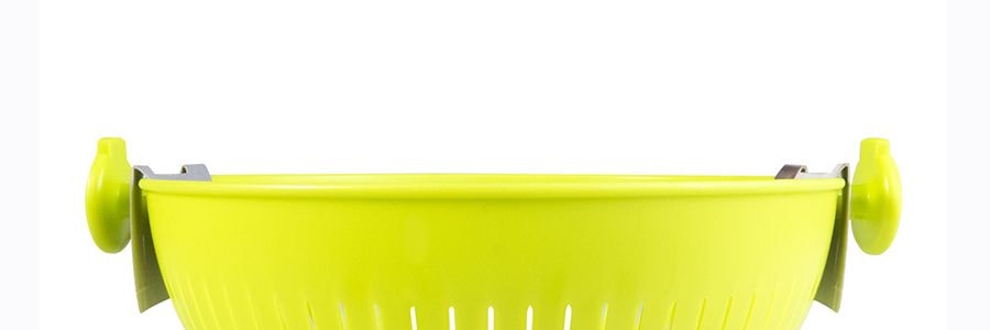 日本KOKUBO小久保 圓形可旋轉180°可濾水雙層洗菜盆脫水器 大號 蘋果綠 BPA FREE 21cm-23cm 淘米洗菜 輕鬆自如
