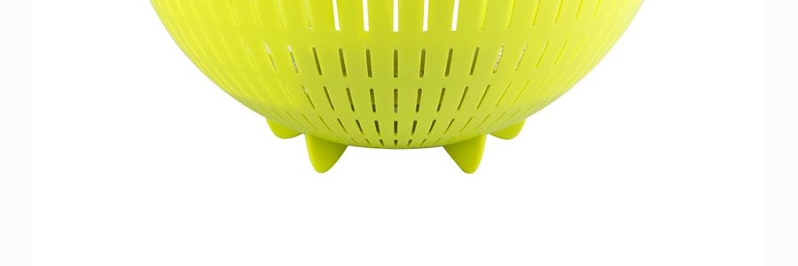 日本KOKUBO小久保 圓形可旋轉180°可濾水雙層洗菜盆脫水器 大號 蘋果綠 BPA FREE 21cm-23cm 淘米洗菜 輕鬆自如