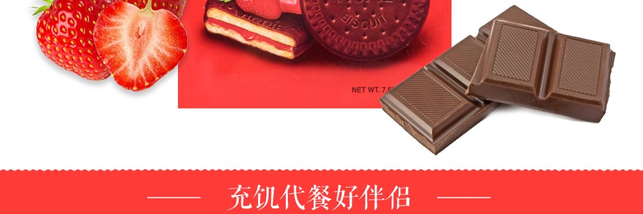 韩国NATURAL STORY 巧克力草莓果酱夹心派饼干 216g 包装随机发