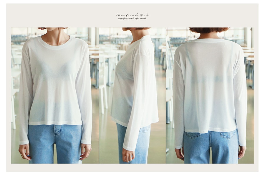 KOREA Frenchy See-through T-shirt Ivory One Size(S-M) [Free Shipping]