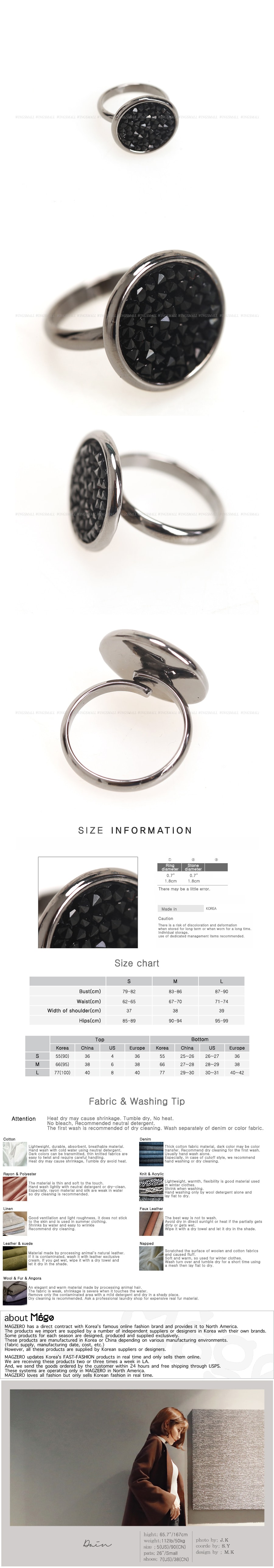 韩国正品 MAGZERO 黑色立方体金属感戒指 [免费配送]