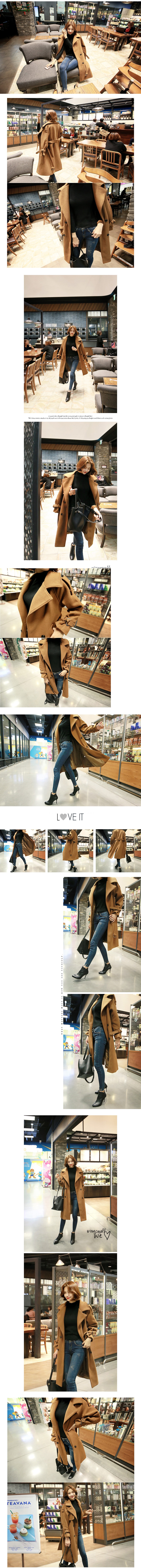 [Limited Quantity Sale] Belted Double Breasted Long Trench Coat Camel One Size(S-M)