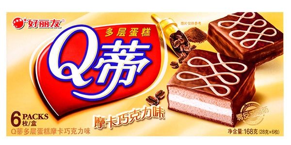 大陸版好麗友ORION Q蒂多層蛋糕 摩卡巧克力口味 6枚入