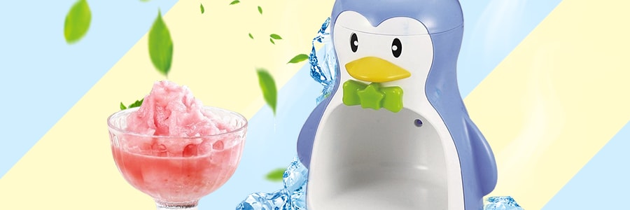 日本PEARL LIFE COOLS 可爱企鹅造型小型家用手动雪花冰沙刨冰机 绵绵冰机 儿童厨房玩具 亲子DIY冷饮 单件入