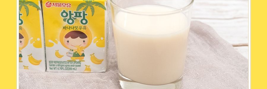 韓國SEOUL MILK首爾牛奶 香蕉口味牛奶 190ml*6盒
