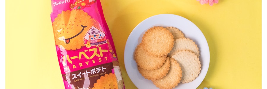 日本TOHATO桃哈多 笑臉薄脆餅乾 地瓜味 100g