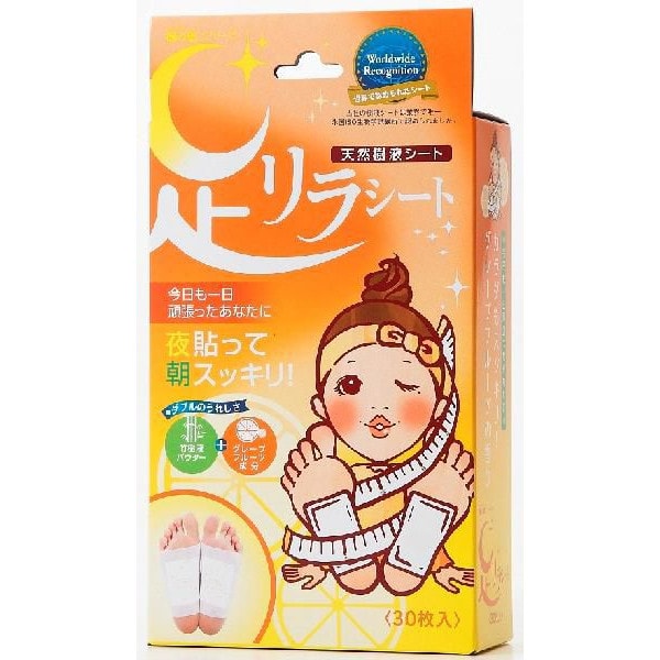 日本樹之惠 天然樹液除濕氣美容足貼 西柚 30片裝