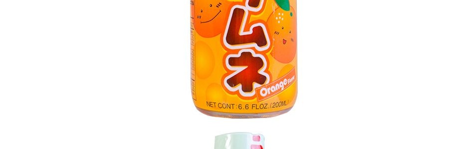 日本HATAKOSEN哈達 RAMUNE 柳橙口味彈珠汽水 200ml