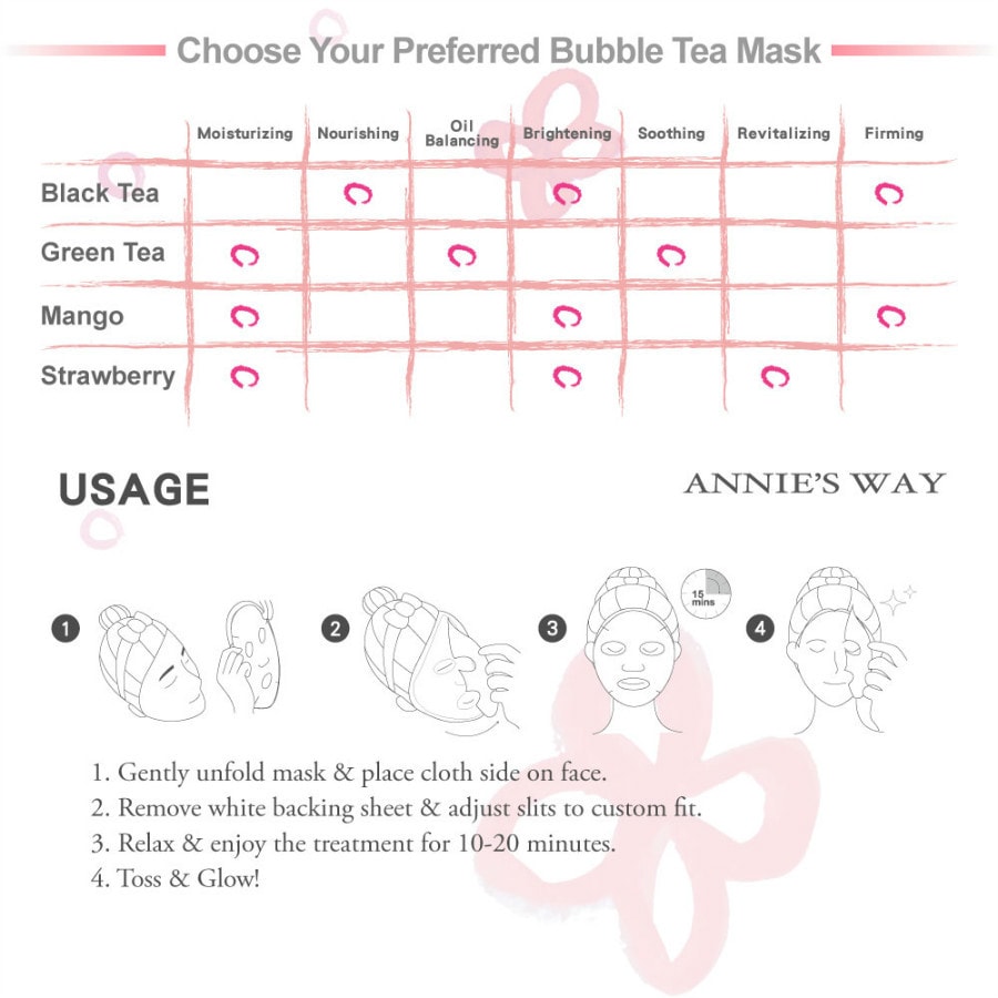 Black Tea Bubble Tea Mask 1 Sheet