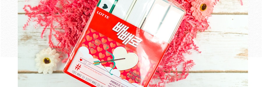 韩国LOTTE乐天 PEPERO 巧克力棒 5盒入 160g 蝴蝶结缎带