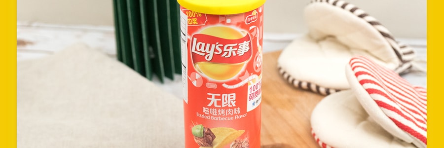 百事LAY'S樂事 薯片 嗞嗞烤肉口味 桶裝 104g