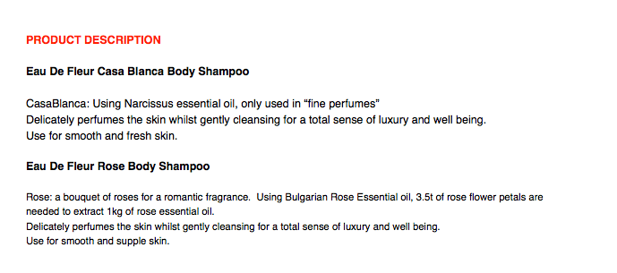 EAU DE FLEUR Fragrance Body Shampoo Set