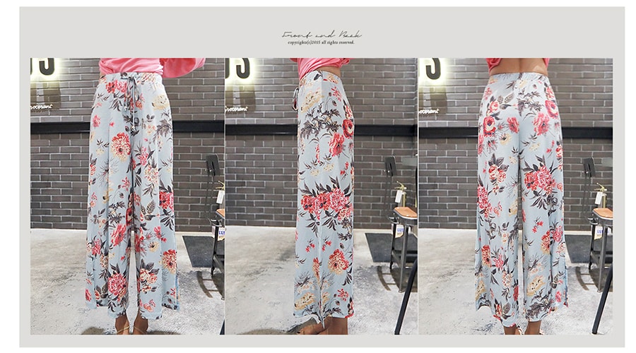 [Limited Quantity Sale] Floral Print Wide Leg Summer Pants One Size(S-M)