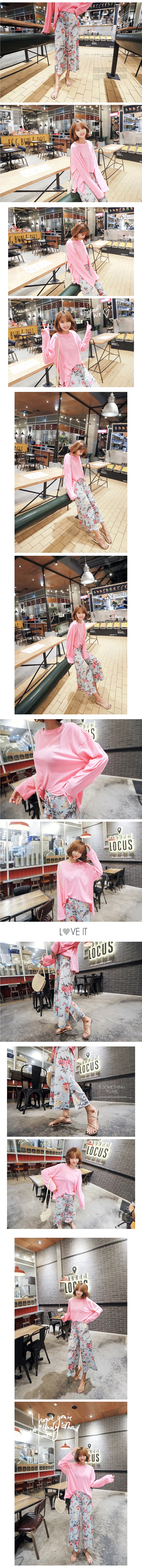 KOREA Natural Loose Style Basic T-shirt #Pink One Size(Free) [Free Shipping]