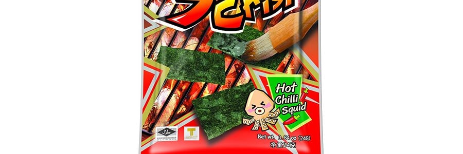 泰國小老闆 勁脆烤厚片海苔 辣魷魚口味 24g