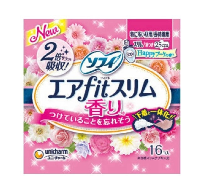 日本UNICHARM 轻薄花香纤巧日用卫生巾 16pcs