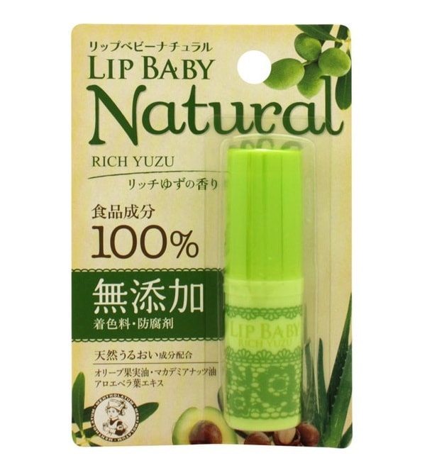 日本MENTHOLATUM曼秀雷敦 LIP BABY 100%食品原料润唇膏柚子味 4g