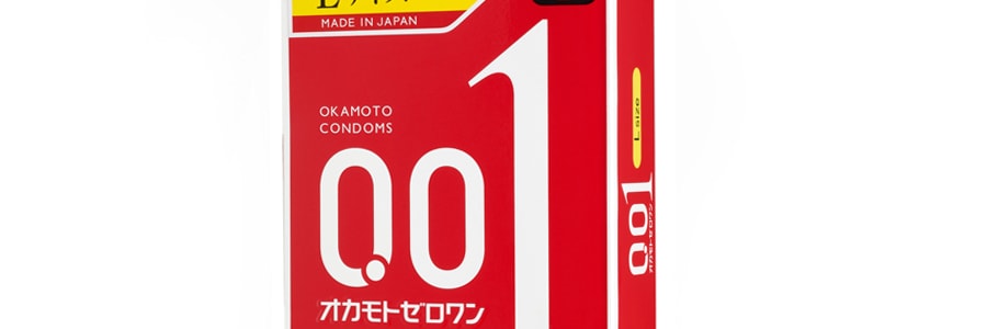 日本OKAMOTO岡本 001系列 超薄0.01保險套 抗敏聚氨酯 裸感避孕套 L大號 3枚入*3盒 非乳膠【超值3盒裝】【日本版】 成人用品