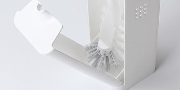 日本KOKUBO小久保 衛浴馬桶清潔刷附收納盒 白色 1件入