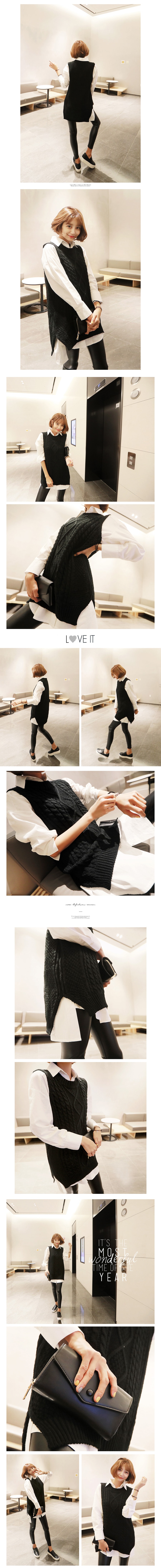 [Limited Quantity Sale] Diamond Knit Sweater Vest Black One Size(S-M)