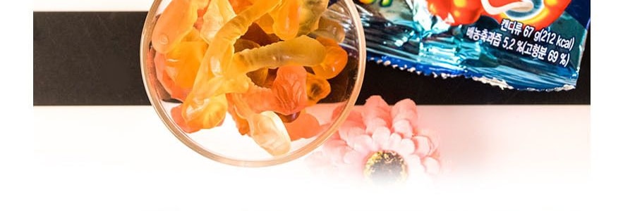 韓國ORION好麗友 毛毛蟲形狀 水果味軟糖 67g