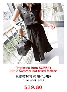 韩国MAGZERO 叶子印花无袖单排扣衬衫高腰系带短裤两件套 #黑白 均码One Size(M/27-29)