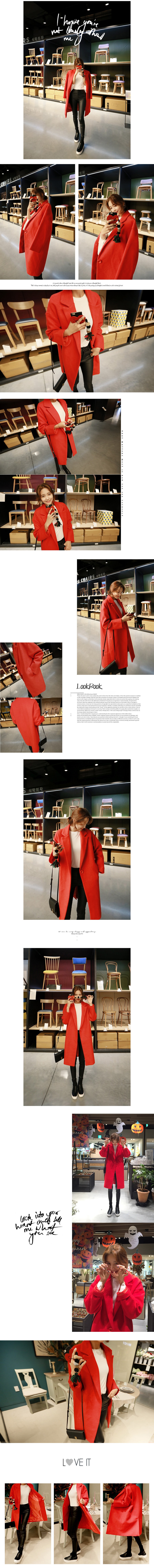 [Limited Quantity Sale] Single Button Oversized Coat Red One Size(Free)