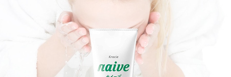 日本KRACIE NAIVE 純天然植物性泡沫洗面乳 綠茶 130g