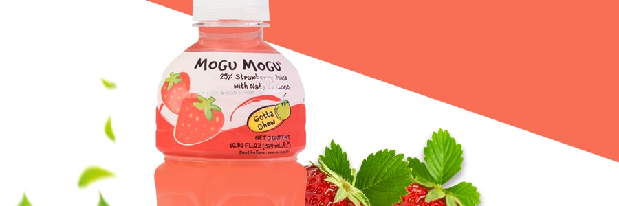泰国MOGU MOGU 果汁椰果饮料 草莓味 320ml