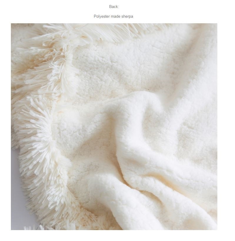 Faux Fur Sherpa Reversible Sofa Throw #White