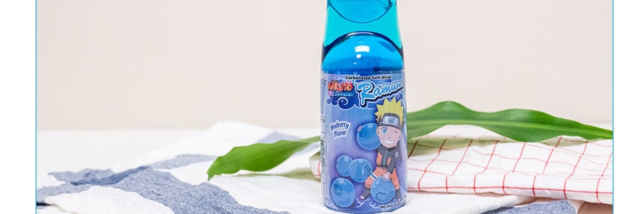 日本NARUTO火影忍者 弹珠汽水 蓝莓味 200ml  鸣人形象