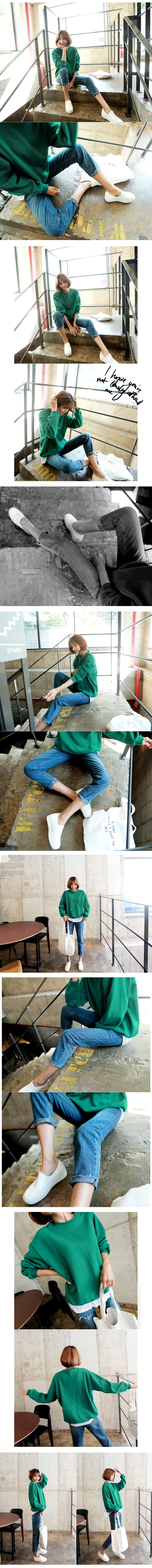 韩国正品 MAGZERO 高腰男友风破洞牛仔裤露脚踝 #蓝色 M(27-28) [免费配送]