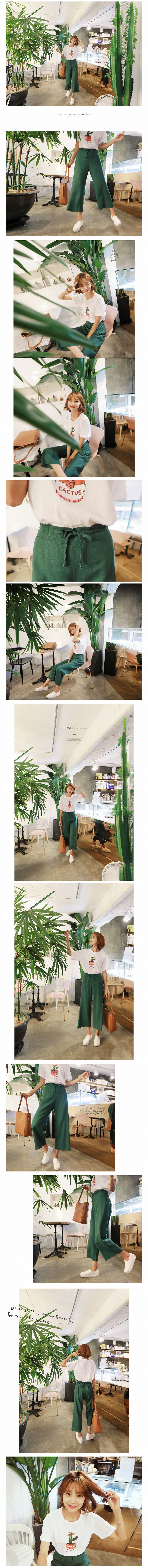 [New Arrival] Linen Wide Leg Trouser #Green M(66/29-31)