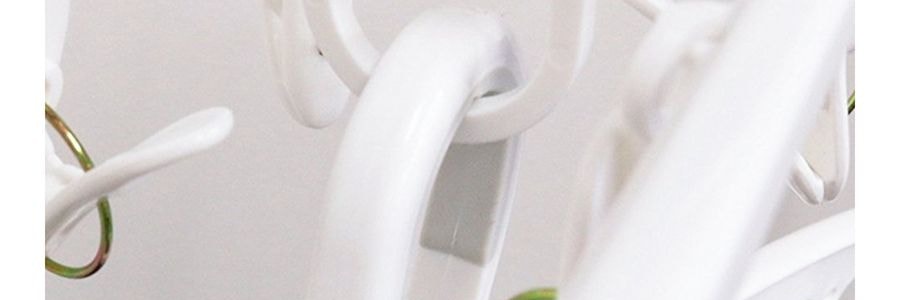 日本KOKUBO小久保 多功能室內衣服晾曬衣架 #白色 1件入 附12個衣夾