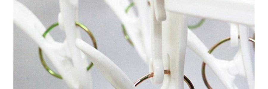 日本KOKUBO小久保 多功能室內衣服晾曬衣架 #白色 1件入 附12個衣夾