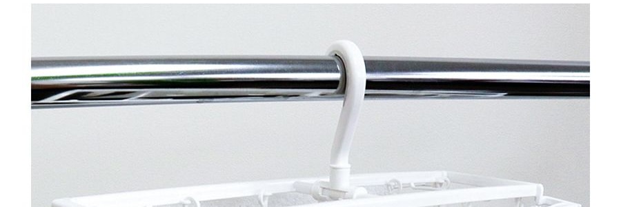 日本KOKUBO小久保 多功能室內衣服晾曬衣架 #白色 1件入 附12個衣夾