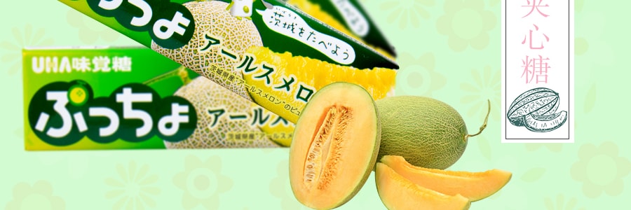 日本UHA悠哈味覺糖 哈密瓜果汁夾心軟糖 50g