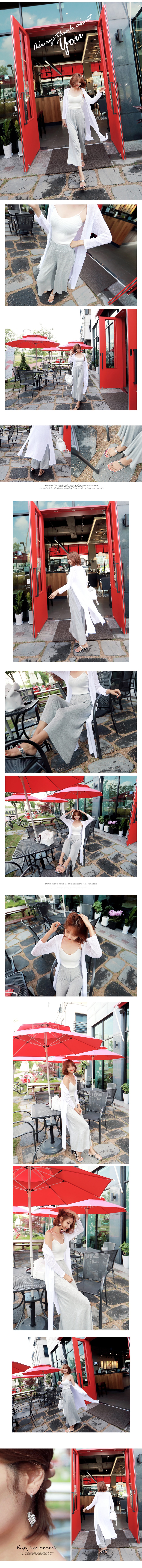 KOREA Summer Essential Slit Long Cardigan One Size(S-M) [Free Shipping]