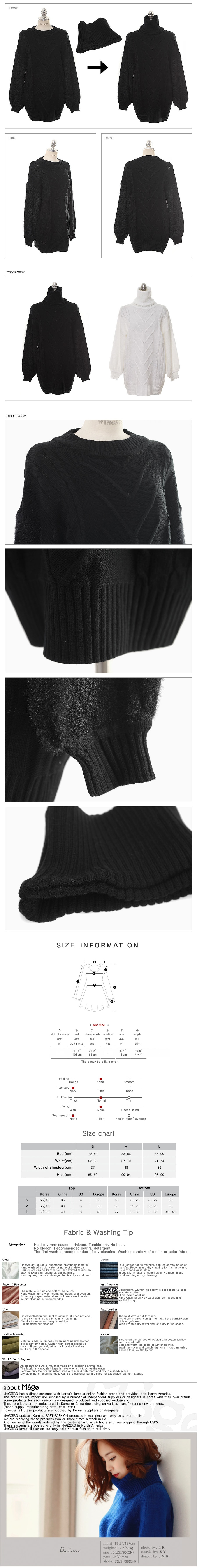 [Limited Quantity Sale] Cable Knit Wool Blend Sweater with Scarf White One Size(S-M)