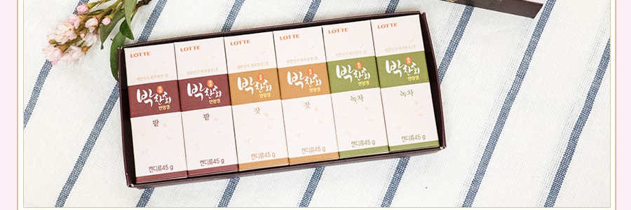 韓國LOTTE樂天 什錦布丁糕禮盒 紅豆布丁糕點x2+松子佈丁糕x2+抹茶布丁糕x2 6枚入 270g