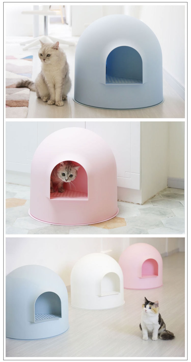 Snow House Igloo Cat Litter Box - Red Dot Design Award Winner #Pink