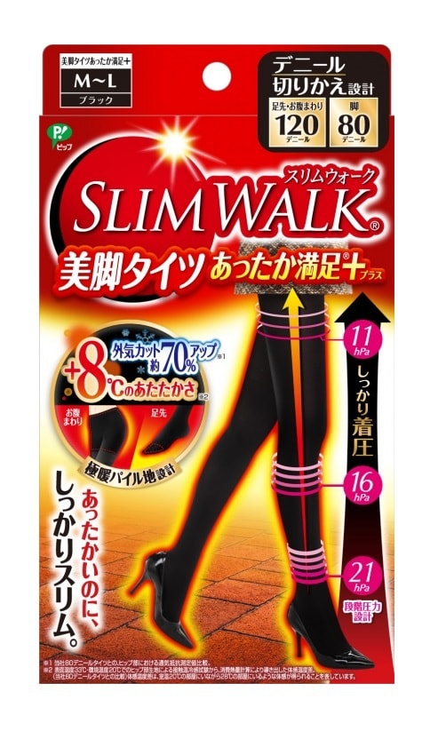 日本SLIM WALK蓓福絲翎 發熱提臀瘦腿褲襪 #M-L Size 1pcs