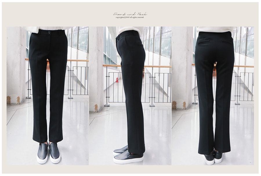KOREA Slim Bootcut Dress Pants Black One Size(M/27-28) [Free Shipping]