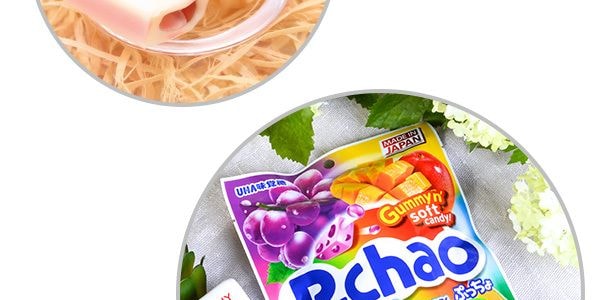 日本UHA悠哈味覺糖 4味果汁碳酸糖中糖夾心軟糖 100g