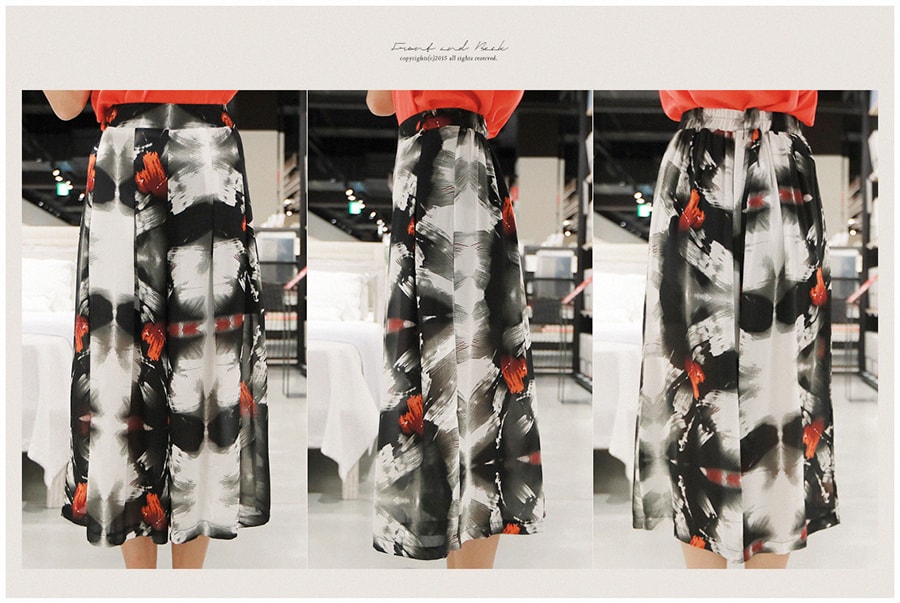 [Limited Quantity Sale] Ink Painting Wide Leg Chiffon Pants One Size(S-M)